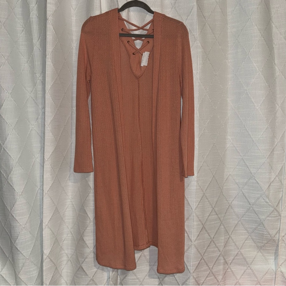 Chic Long Sleeve pink Cardigan